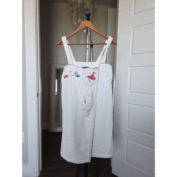 Charter Club Vintage Womens Bath Towel Wrap Medium White With Headband - Picture 1 of 5